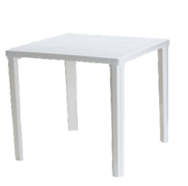 Tavolo quadrato - plastica - bianco - 80x80x72